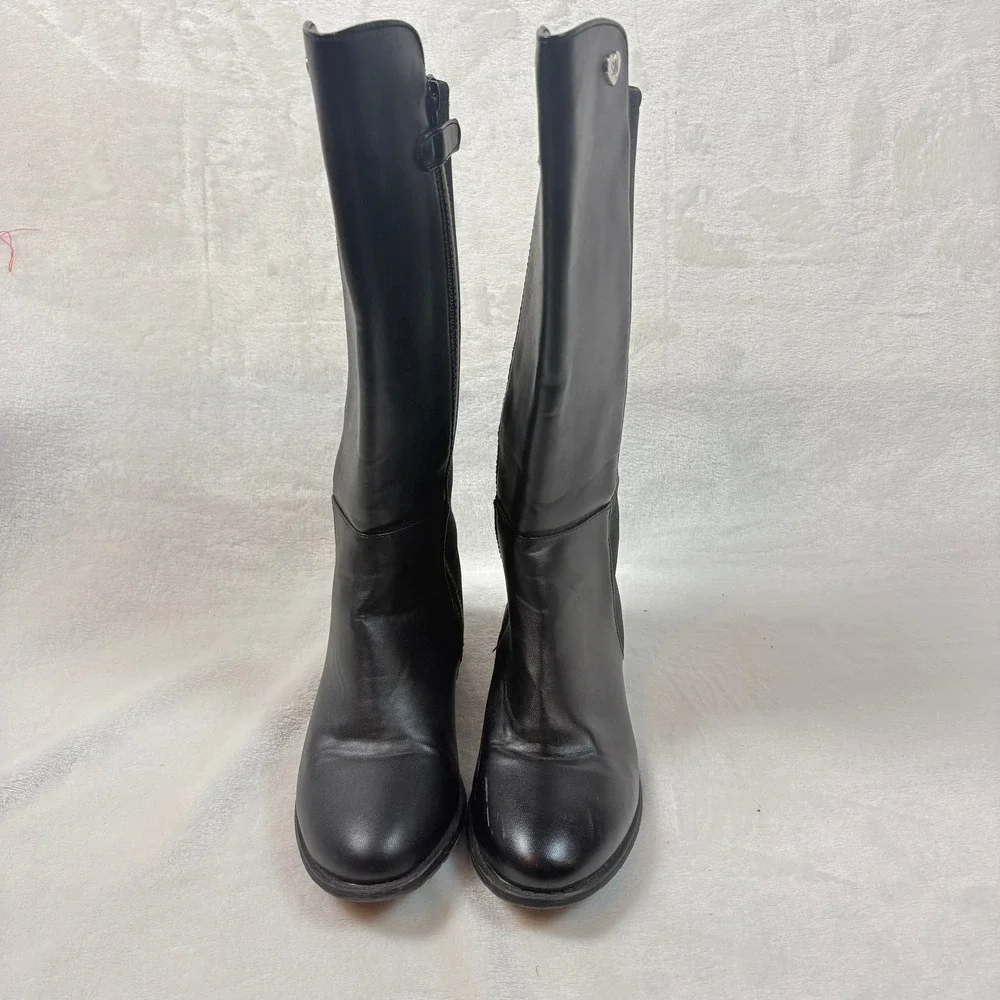 Stuart Weitzman 5050‎ Boot Kids Size 4 Black Good Tall Knee High Stretch Zip